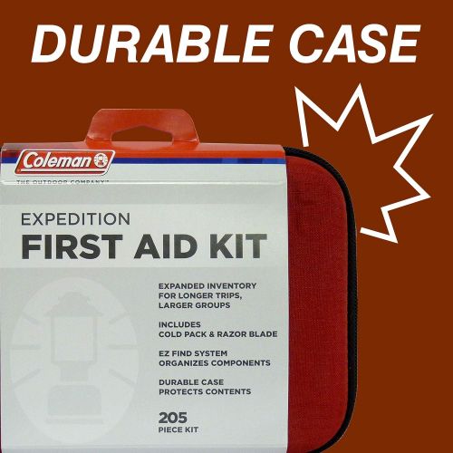 콜맨 Coleman All Purpose Basic First Aid Kit for Minor Emergencies, a Light, Portable First aid kit with a Soft-Sided case - 205 Piece