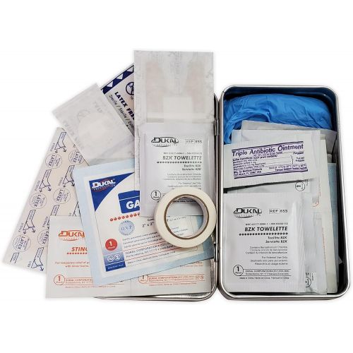 콜맨 Family First Aid Kit by Coleman 82 Piece First Aid Tin Kit Small First Aid Kit for Car Travel First Aid Kit Sports First Aid Kit Metal First Aid Kit for Camping, Hiking, or a Sport