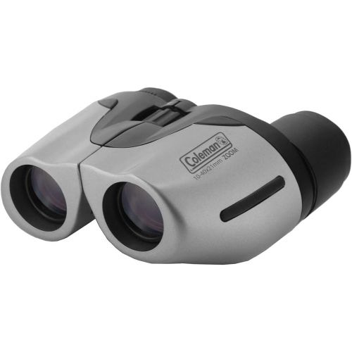 콜맨 Coleman 10-40x21 Compact Weather Resistant Porro Prism Zoom Binoculars, Silver (CZ104021)