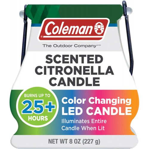 콜맨 Coleman Color Changing LED Citronella Outdoor Scented Candle - 8 oz