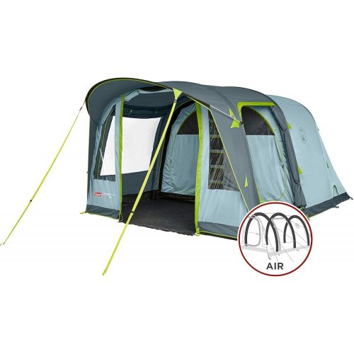 콜맨 Coleman tent Meadowood Air, tent persons, large family tent with extra large dark sleeping compartments and vestibule, quick to set up, waterproof WS 4,000 mm