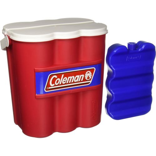 콜맨 Coleman Company 12 Can Carry Chiller with Ice Substitute Cooler, Red