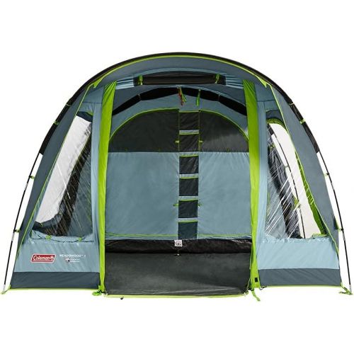 콜맨 Coleman tent Meadowood Air, tent persons, large family tent with extra large dark sleeping compartments and vestibule, quick to set up, waterproof WS 4,000 mm