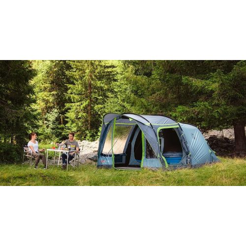 콜맨 Coleman tent Meadowood Air, tent persons, large family tent with extra large dark sleeping compartments and vestibule, quick to set up, waterproof WS 4,000 mm