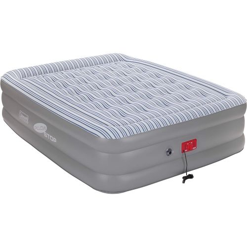 콜맨 Coleman SupportRest Elite PillowStop Double-High Airbed , Grey/Stripe, Queen