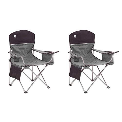 콜맨 Coleman Oversized Black Camping Lawn Chairs + Cooler, 2-Pack | 2000020256