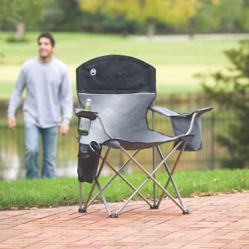 콜맨 Coleman Oversized Black Camping Lawn Chairs + Cooler, 2-Pack | 2000020256