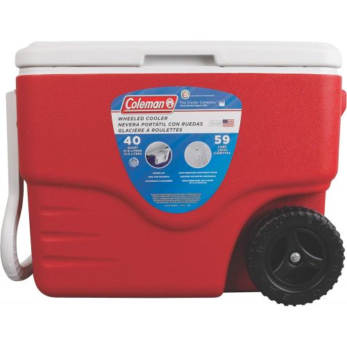 콜맨 Coleman 40-Quart Wheeled Cooler