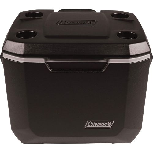 콜맨 Coleman Rolling Cooler | 50 Quart Xtreme 5 Day Cooler with Wheels | Wheeled Hard Cooler Keeps Ice Up to 5 Days, Black