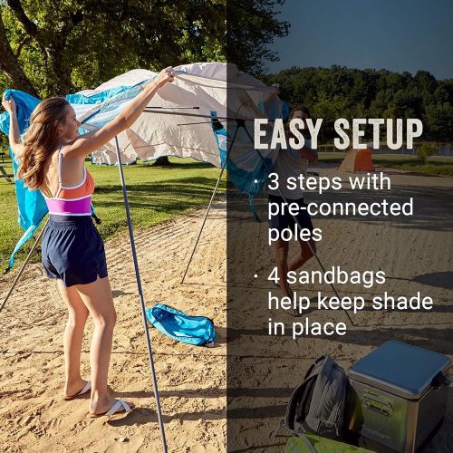 콜맨 Coleman Go Shade Backpack Sun Shade 7 x 7 Beach Shade Portable Sun Shelter