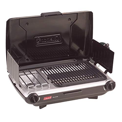 콜맨 Coleman Gas Camping Grill/Stove Tabletop Propane 2 in 1 Grill/Stove, 2 Burner