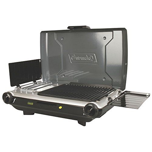 콜맨 Coleman Camp Propane Grill/Stove+ , Black and Silver