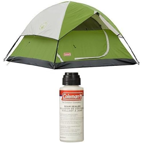 콜맨 Coleman Sundome 3-Person Dome Tent, Green with Seam Sealer, 2-oz: Sports & Outdoors