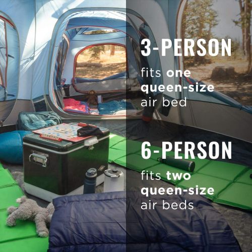 콜맨 Coleman 3-Person & 6-Person Connectable Tent Bundle | Connecting Tent System with Fast Pitch Setup, Set of 2, Blue
