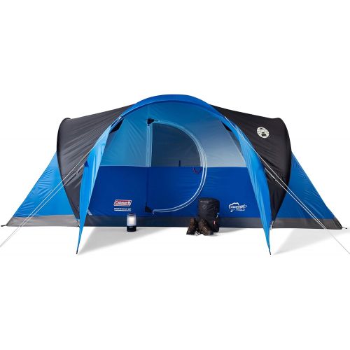 콜맨 Coleman Camping Tent 8 Person Montana Cabin Tent with Hinged Door