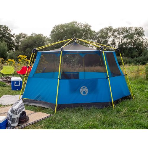 콜맨 Coleman Tent Octago, 3 Man Tent Ideal for Camping in The Garden, Dome Tent, Waterproof 3 Person Camping Tent with Sewn-in Groundsheet