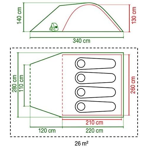 콜맨 Coleman Tent Kobuk Valley 3/4 Plus,3/4 Man Tent Blackout Bedroom Technology, Festival Essential, 1 Bedroom Family Dome Tent, 100% Waterproof Camping Tent Sewn in groundsheet