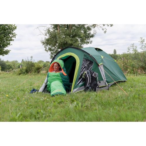 콜맨 Coleman Tent Kobuk Valley 3/4 Plus,3/4 Man Tent Blackout Bedroom Technology, Festival Essential, 1 Bedroom Family Dome Tent, 100% Waterproof Camping Tent Sewn in groundsheet