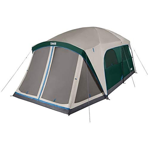 콜맨 Coleman Camping Tent Skylodge 12 Person Tent Screen Room, Evergreen