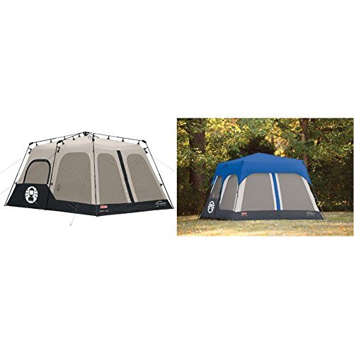 콜맨 Coleman Instant 8 Person Tent, Black, 14x10-Feet w/ Coleman Accy Rainfly Instant 8 Person Tent Accessory, Blue, 14x10-Feet