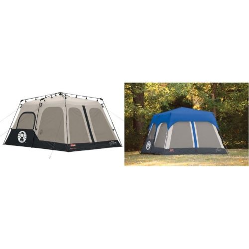 콜맨 Coleman Instant 8 Person Tent, Black, 14x10-Feet w/ Coleman Accy Rainfly Instant 8 Person Tent Accessory, Blue, 14x10-Feet