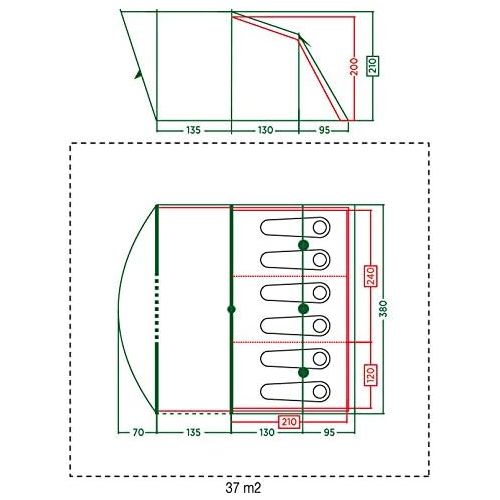 콜맨 Coleman Tent Vail 6, Family Tent for 6 Persons, Large Camping Tent with 3 Extra Large Sleeping compartments and Vestibule, Quick to Set up, Waterproof WS 4,000 mm