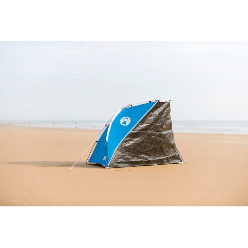 콜맨 Coleman Sundome Beach Shelter with UV Guard - Blue/White, Large
