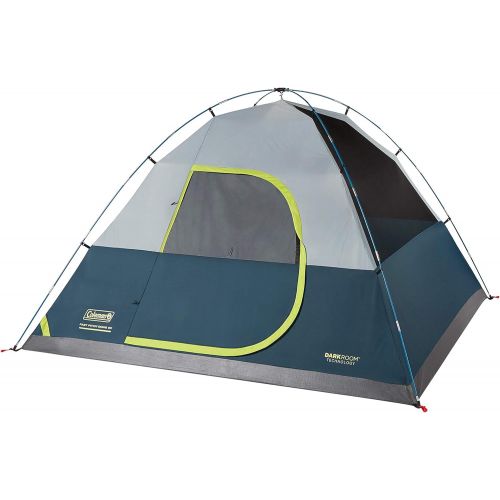 콜맨 Coleman Camping Tent 6-Person Dark Room Dome Camping Tent with Fast Pitch Setup, Blue