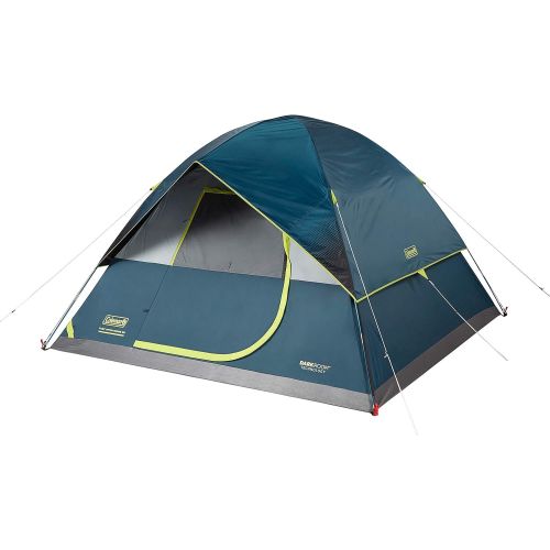 콜맨 Coleman Camping Tent 6-Person Dark Room Dome Camping Tent with Fast Pitch Setup, Blue