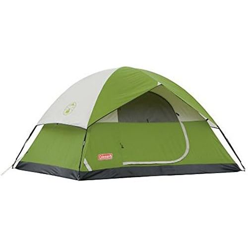 콜맨 Coleman SunDome 9- by 7- Foot Four- Person Dome Tent (Orange/Grey)