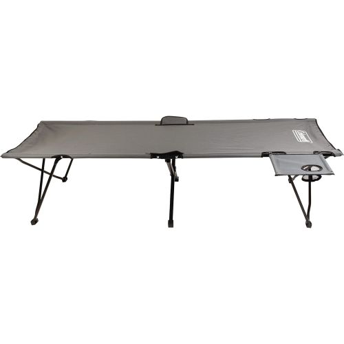 콜맨 Coleman Camping Cot with Side Table | Pack Away Folding Cot with Table and Cup Holder