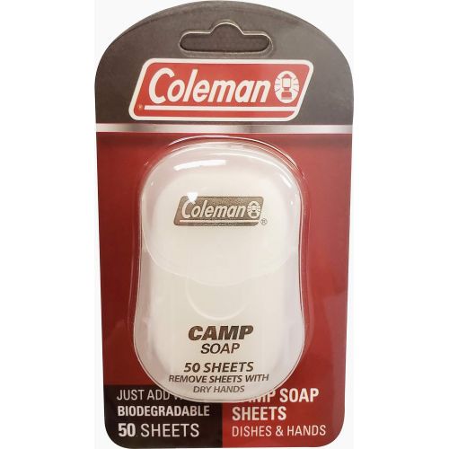 콜맨 Coleman Dish and Hands Camp Soap Sheets, 50 sheets