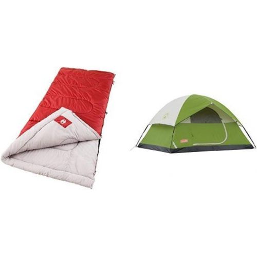 콜맨 Coleman Palmetto Cool-Weather Sleeping Bag and Coleman Sundome 4-Person Tent Bundle