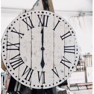 /Colfaxpointdesigns Large Wood Clock - Farmhouse Clock - Fixer Upper Style - Wood Wall Clock - Gift for Her - Living Room Decor