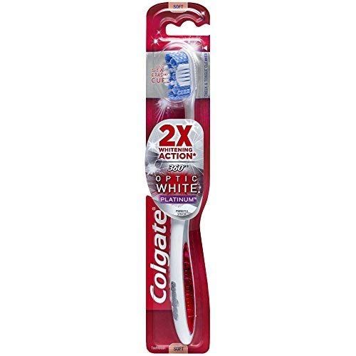  Colgate 360 Optic White Platinum Whitening Toothbrush, Soft (72 Pack)