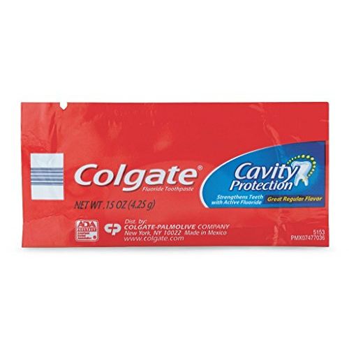  Colgate COLGATE Cavity Protection Toothpaste, Great Regular Mint Flavor, Fluoride Toothpaste, Travel Size Toothpaste, Travel Size Toiletries, 0.15 Ounce (Pack of 1,000) (150130)