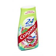 Colgate Kids 2 In 1 Toothpaste & Mouthwash, Watermelon Flavor, 4.6 oz (130 g) (Pack of 4)