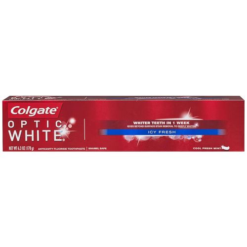  Colgate Optic White Whitening Toothpaste, Icy Fresh - 6.3 ounce (6 Pack)