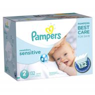 Collagen Diapers Size 2, 132 Count - Pampers Swaddlers Sensitive Disposable Baby Diapers, SUPER ECONOMY