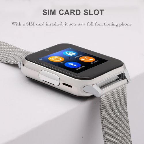  Smartwatch, Collasaro Sweatproof Smart Watch Phone with Camera and SIM Card Slot, Smart Watch for Android Samsung LG Sony HTC Smartphones