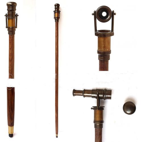  [아마존베스트]CollectiblesBuy Hollywood Walking Stick Collectors Telescope Wooden Walk Cane Marine Prop