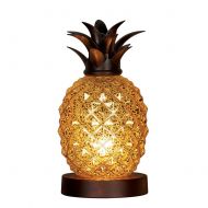 Collections Etc Mercury Glass Tabletop Pineapple Lamp