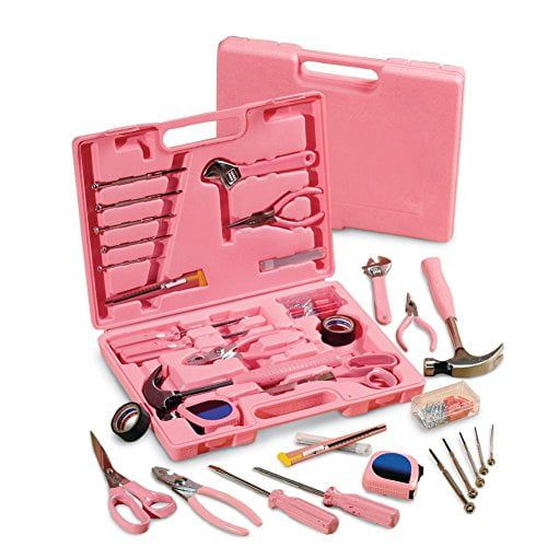  Collections Etc. Ladies Pink Hardware SteelTec Tool Kit - 105 Pc., Pink