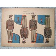 Collectorholics Sheet of 4 1940s cutout cardboard officers uncut, NRMint-FREE USA SHIPPING!!