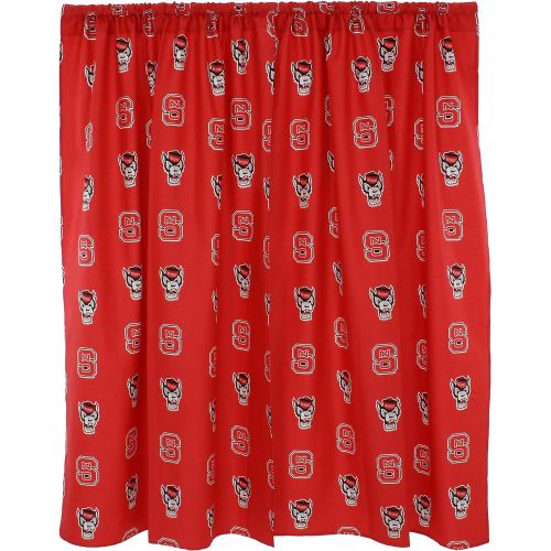  College Covers NC State Wolfpack Set of 2, 84 Curtain Panels with Tiebacks, 42 x 84, Team Colors