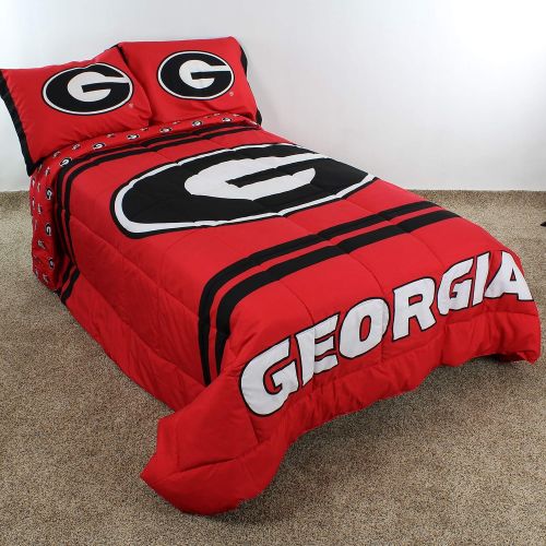  College Covers Georgia Bulldogs Comforter Set Twin Team Color