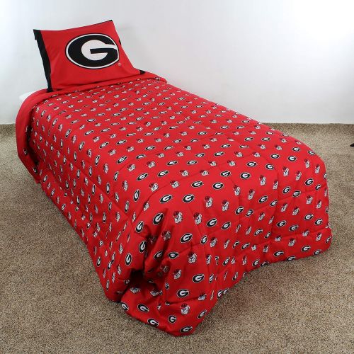  College Covers Georgia Bulldogs Comforter Set Twin Team Color