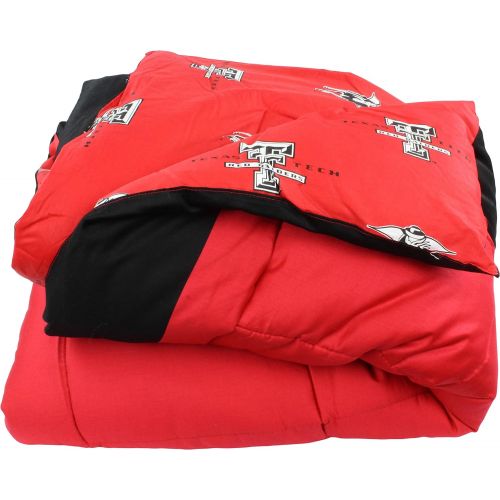  College Covers Texas Tech Red Raiders Reversible Comforter Set - Twin