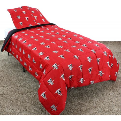  College Covers Texas Tech Red Raiders Reversible Comforter Set - Twin