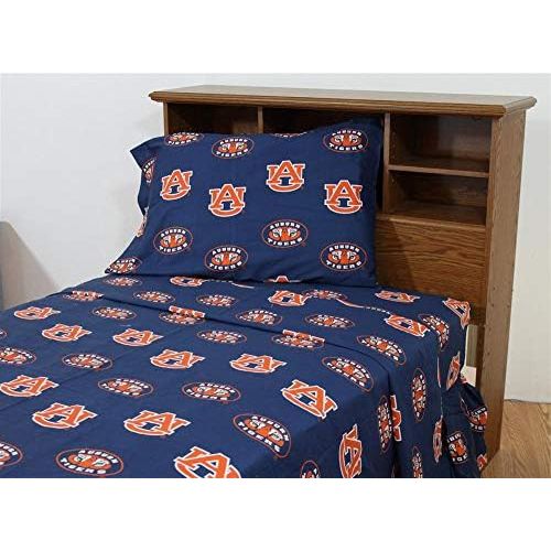  College Covers Auburn Tigers Printed Solid Sheet Set